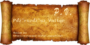 Pórszász Valter névjegykártya